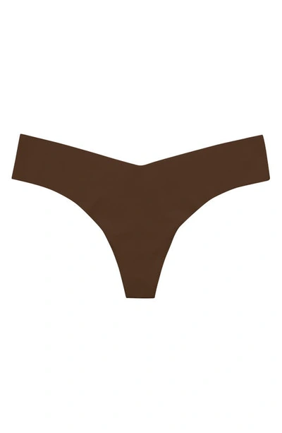 Shop Commando Solid Thong In Mocha