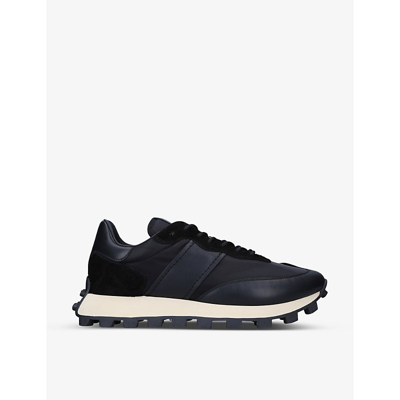 Shop Tod's Tods Men's Black Allacciata Leather And Shell Low-top Trainers