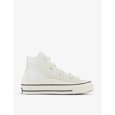 Shop Converse All Star Hi 70s Woven High-top Trainers In Utility White Translucen