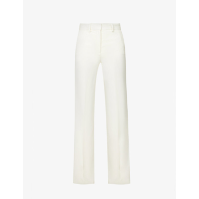 Shop Joseph Women's Ivory Morrissey Relaxed-fit High-rise Wide Stretch-crepe Trousers