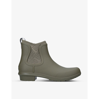 Shop Ugg Chevonne Rubber Rain Boots In Khaki