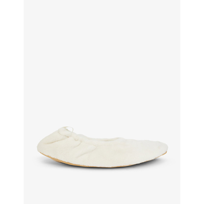 Shop Skin Ballet-flat Plush Slippers In Oyster