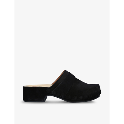 Shop Chloé Joy Studded Suede Clogs In Black