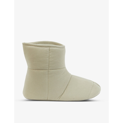 Shop Skin Quilted Cotton Booties In Moss
