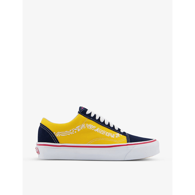 Shop Vans Og Old Skool Lx Canvas And Suede Trainers In Bedwin Bandana Multi Blu