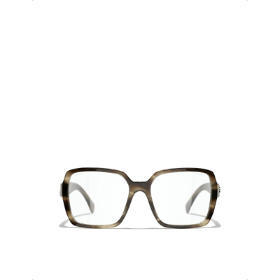 Pre-owned Chanel Womens Brown Ch5408 Square-frame Acetate Glasses | ModeSens
