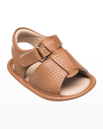 Shop Elephantito Boy's Caged Leather Sandals, Baby/toddler/kids In Caramel