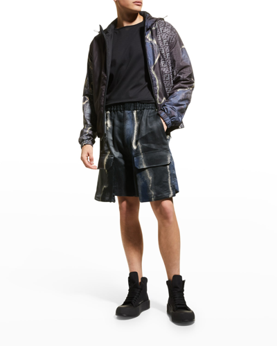 Shop Fendi Men's Earth Moonlight Jacquard Cargo Shorts