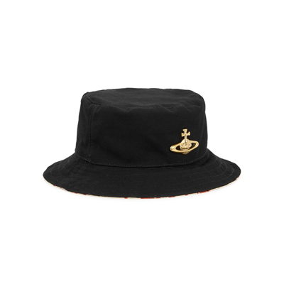 Shop Vivienne Westwood Black Recycled Cotton Bucket Hat