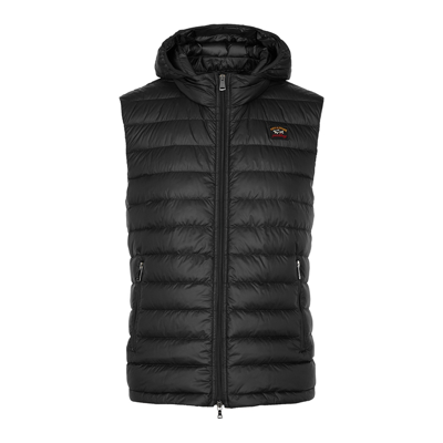 Shop Paul & Shark Black Quilted Shell Gilet