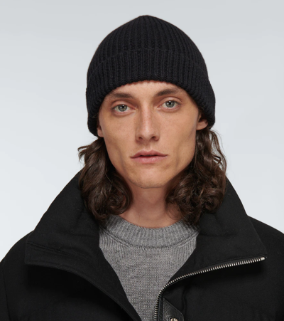 Shop Tom Ford Knitted Cashmere Beanie In Blk Sld