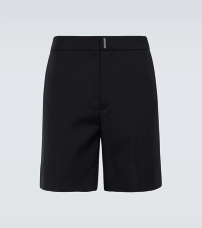 Shop Givenchy Wool Bermuda Shorts In Black