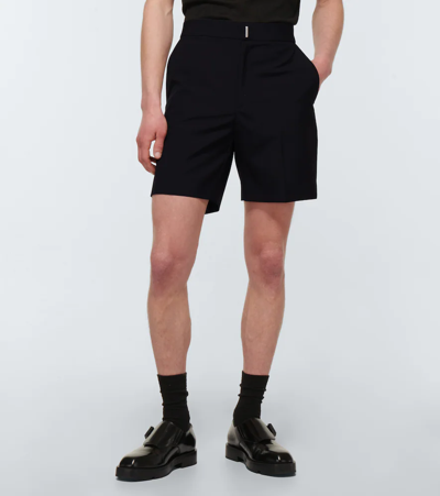 Shop Givenchy Wool Bermuda Shorts In Black