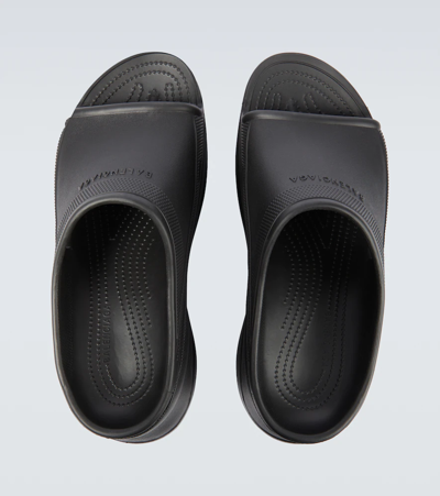 Shop Balenciaga Pool Crocs Rubber Sandals In Black