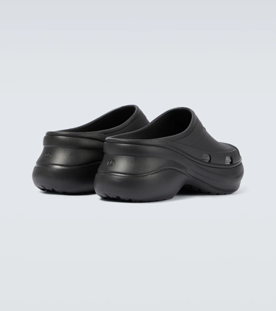 Shop Balenciaga Pool Crocs™ Rubber Sandals In Black
