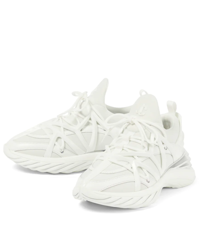 Shop Jimmy Choo Cosmos Sneakers In V White/silver Mix