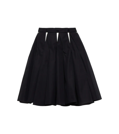 Shop Alaïa Pleated Miniskirt In Noir