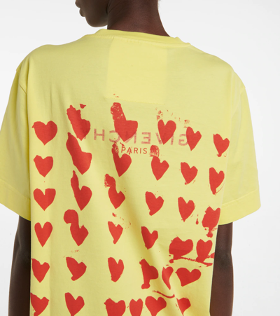 Shop Givenchy Printed Cotton T-shirt In Acid Yellow