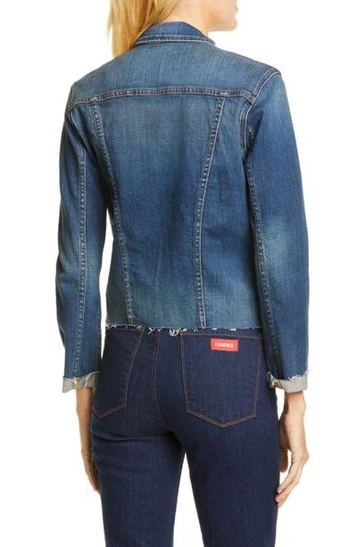 Shop Lagence Janelle Raw Cut Slim Denim Jacket In Meridian