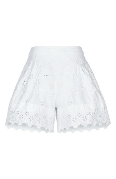 Shop Simone Rocha Broderie Anglaise Cotton Shorts In White