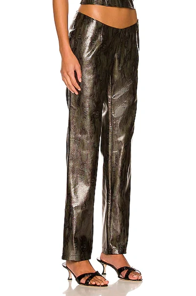 Miaou Rex Snake Print Faux Leather Trousers In Green | ModeSens