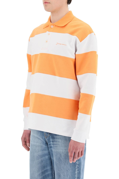 Shop Jacquemus 'le Polo Rayures' Polo Sweatshirt In Mixed Colours