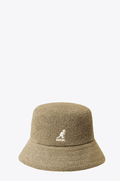 Shop Kangol Bermuda Bucket Beige Towel Bucket Hat