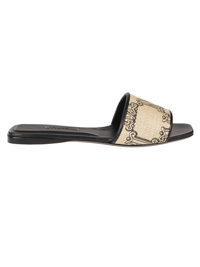 Shop Max Mara Midge Slide Sandals In Paglia