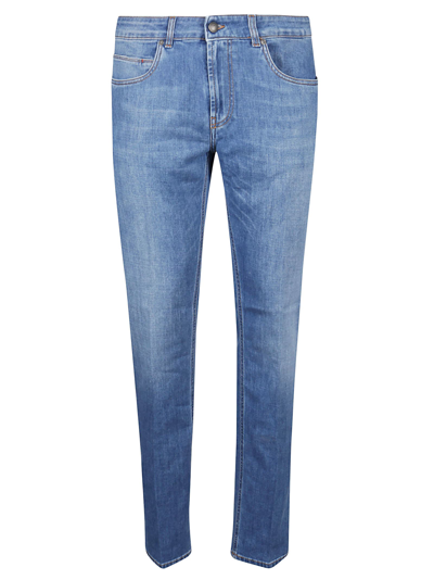 Shop Fay Original Jeans Slim Fit In Turchese Chiaro