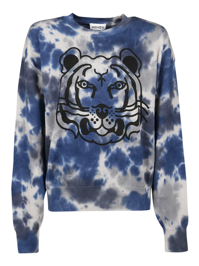 Shop Kenzo K-tiger Printed Sweater In Glacier