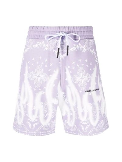 Shop Vision Of Super Cotton Purple Shorts W/bandana Print