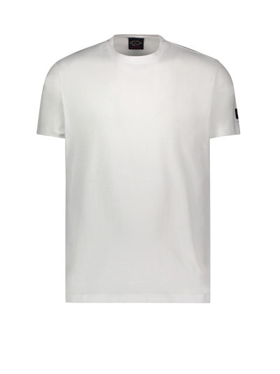 Shop Paul&amp;shark Cotton T-shirt With Contrasting Detail In White