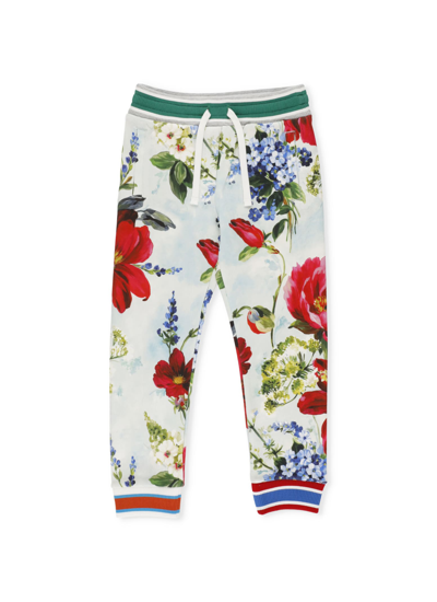 Shop Dolce & Gabbana Floreal Trousers In Giard.pitt.fdo Azzur