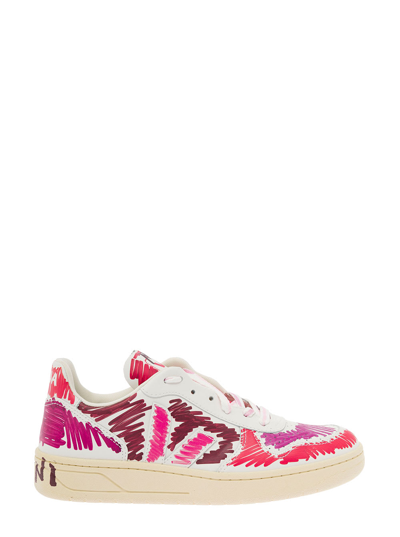 Shop Marni X Veja Womens Multicolor Leather Sneakers