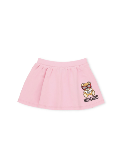 Shop Moschino Teddy Bear Skirt In Sweet Pink