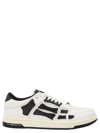 Shop Amiri 'skel Top Low' Shoes In Black&white 