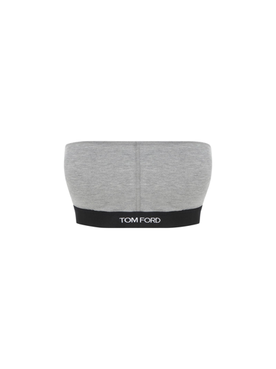 Shop Tom Ford Top Bra In Grey Melange