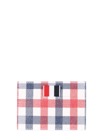 Shop Thom Browne Card Holder With Logo In Multicolor