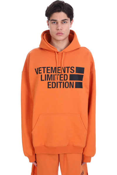 Vetements Logo-print Cotton-blend Sweatshirt In Orange | ModeSens