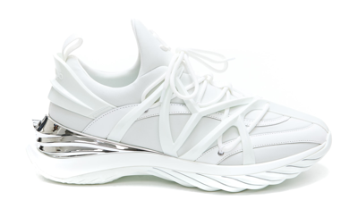 Jimmy Choo Cosmos Sneakers In Leather And Neoprene In White | ModeSens