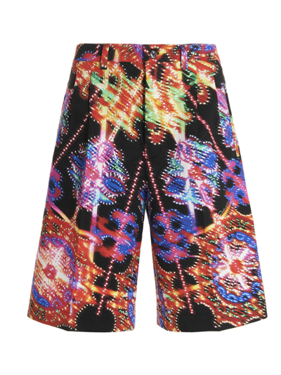 Dolce & Gabbana Bermuda With Luminary Print In Multicolor