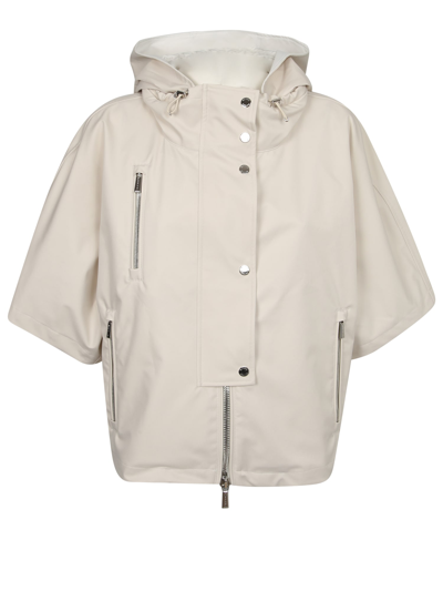 Shop Moorer Lightweight Short-sleeved Hooded Jacket In White