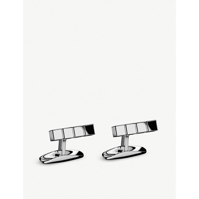 Shop Chopard Ice Cube Pure Palladium-plated Stainless Steel Cufflinks In Silver (silver)