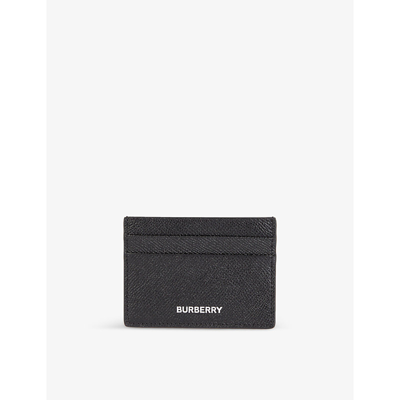 Burberry Sandon Brand-embossed Grained-leather Card Holder In Black |  ModeSens