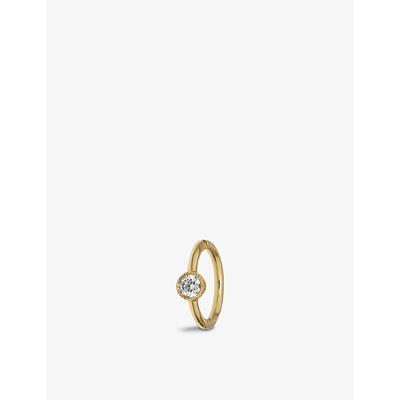 Shop Maria Tash Scalloped 18ct Rose-gold And 0.03ct Diamond Clicker Hoop Earring In Yellow Gold