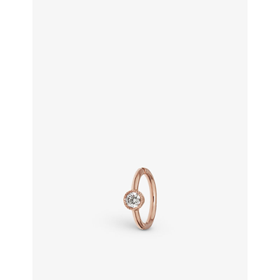 Shop Maria Tash Women's Rose Gold Scalloped 18ct Rose-gold And 0.03ct Diamond Clicker Hoop Earring