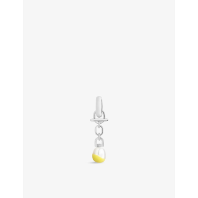Shop Maria Black Mambo Rhodium-plated Sterling-silver And Freshwater Pearl Single Earring In Silver Hp