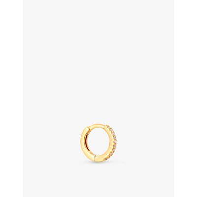 Shop Astrid & Miyu Crystal 18ct Yellow Gold-plated Recycled Sterling Silver And Cubic Zirconia Hoop Earring