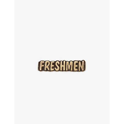 Shop Erl Freshmen Zamac Pin Badge In Brass