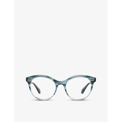 Shop Oliver Peoples Women's Blue 5463u Gwinn Round-frame Acetate Eyeglasses